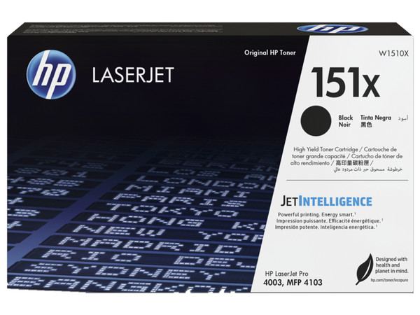 Cartucho de Tóner HP LaserJet 151X, Color Negro (W1510X).
