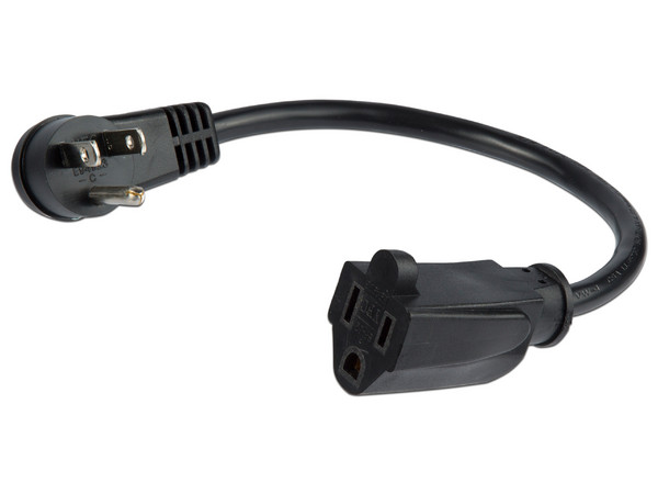 Cable de extencion de corriente en "L", NEMA 5-15, M-H, 30 cm.