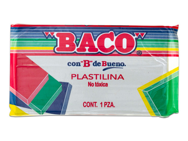 Plastilina Baco Marqueta de 180 g, Color Blanco.