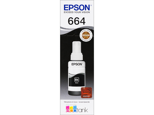 Botella de Tinta Negra Epson T664, Modelo: T664120-AL. - imagen 3
