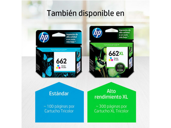 Cartucho de tinta HP 662 Tricolor Original (CZ104AL). - imagen 3
