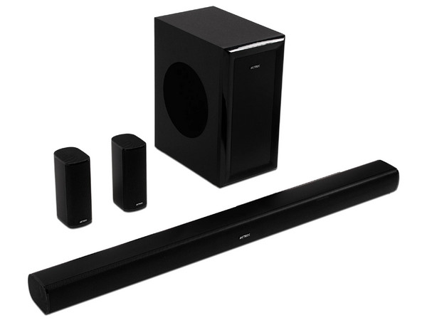 Sistema de Teatro en Casa Dynamic Stage BS700: Bluetooth 5.3 y HDMI ARC, Satélites traseros inalámbricos y Subwoofer, 5.1 Canales. Color Elite Negro.