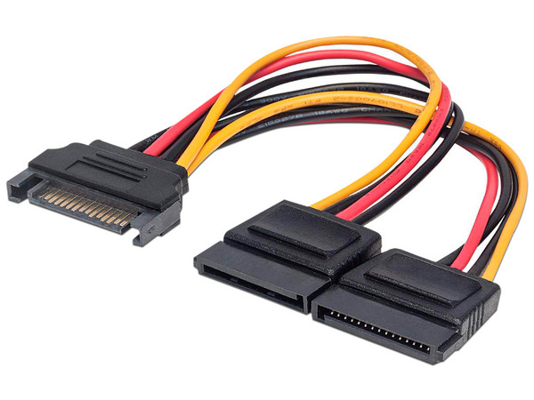 Adaptador divisor Manhattan de SATA (M) a 2 x SATA (H), 15cm.