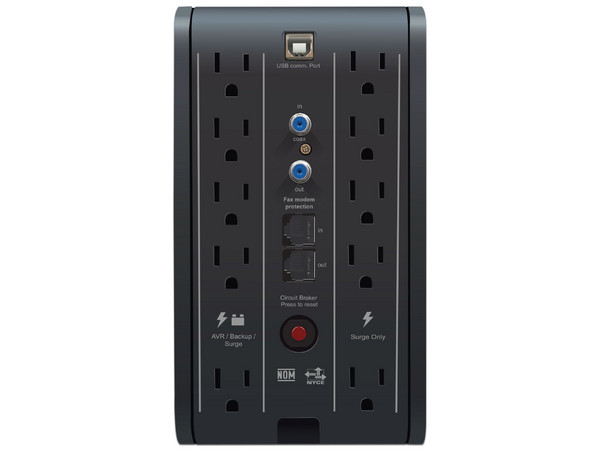 No Break CDP R-SMART751 de 750VA (350W), 5 contactos con respaldo de batería y regulador AVR, 5 Contactos con supresión de picos. Color Negro - imagen 2