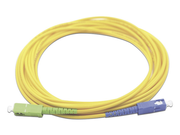 Jumper de Fibra Óptica LinkedPro LP-FO-SCU-SCA-01, Monomodo, SC/UPC a SC/APC Simplex, 1m. Color Amarillo.
