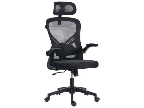Silla de Oficina Flux Base EC343HR, Reposabrazos Abatibles, Soporta hasta 100Kg, Color Negro.