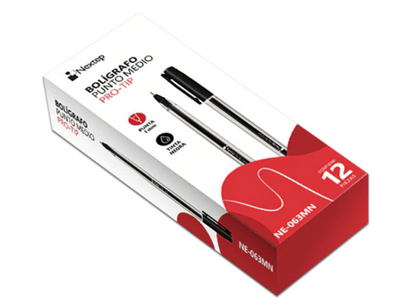 Bolígrafo NEXTEP Pro-Tip, Punta media de 1mm, Color Negro, Caja con 12 Piezas. - imagen 2