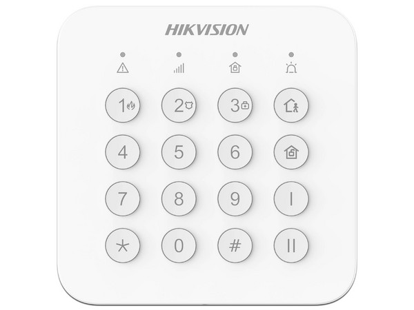 Teclado Inalámbrico para Armado y Desarmado Hikvision DS-PK201B-WB, Color Blanco.