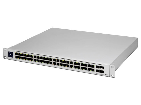 Switch Ubiquiti UniFi  USW-PRO-48-POE de 48 puertos Gigabith Ethernet, PoE+, Rack 1U, 600 W.