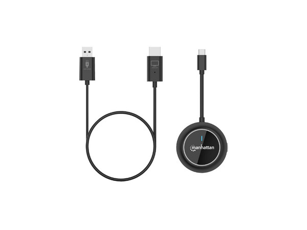 Kit para Presentación de Pantalla Manhattan 208420 Inalámbrico, USB C, HDMI, Color Negro. - imagen 3