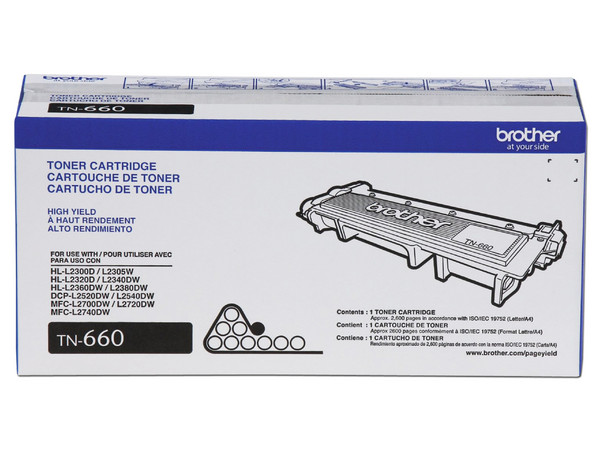 Cartucho de Tóner Brother, Color Negro, Alto Rendimiento, Modelo: TN-660.