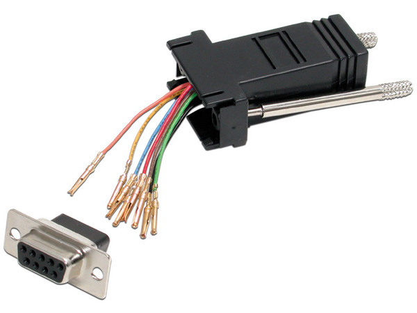 Adaptador Modular Serial DB9 (H) a RJ45 (H).