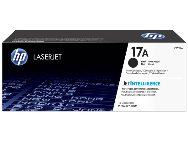 Tóner para impresora HP 17A Negro Laserjet Original (CF217A).