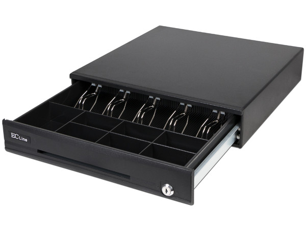 Cajón para Dinero EC Line EC-CD-100M-II-G, Capacidad para 5 Billetes y 7 Separadores para Monedas, RJ-11. - imagen 2