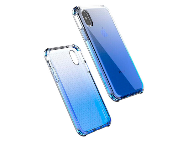 Funda Uso Rudo Ballistic Jewel Spark, para iPhone X y Xs. Diseño Transparente Azul. - imagen 3