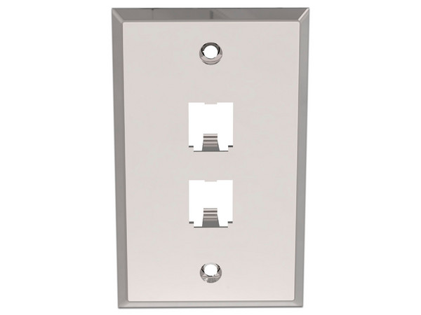 Placa de Pared Vertical PANDUIT CFP2SY de Acero Inoxidable, Salida Para 2 Puertos Mini-Com.