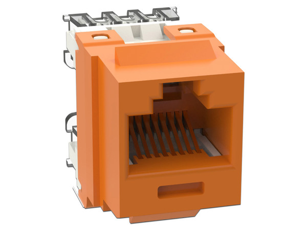 Conector Jack Panduit NK688MOR Estilo 110 (de impacto, Categoría 6,Tipo Keystone, Color Naranja.