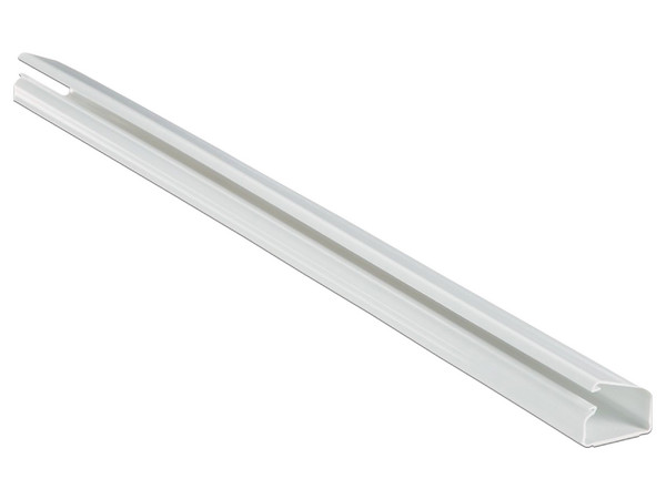 Canaleta LD10 de PVC rígido, con cinta adhesiva para instalación sin herramientas, Color Blanco.