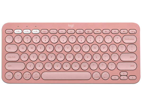 Teclado Inalambrico Compacto Logitech PEBBLE KEYS 2 K380S, Bluetooth. Color Rosa. (Versión en Inglés)