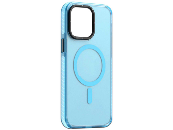 Funda protectora Tekku Matte Color para iPhone 15, Compatible con MagSafe, Color Celeste.