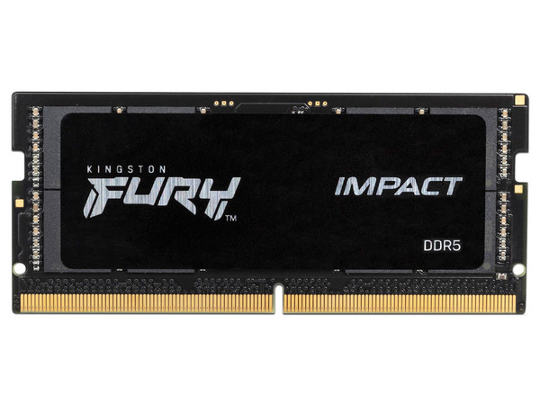 Memoria SODIMM Kingston FURY Impact, DDR5 PC5-44800 (5600MHz), Non-ECC, CL40, 16GB, Color Negro.