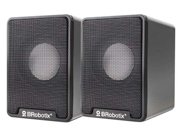 Bocinas multimedia Brobotix, USB y 3.5mm, Color Negro.