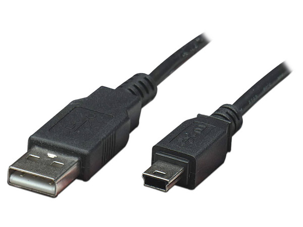 Cable USB Manhattan V2.0 A-mini B 0.9M Negro