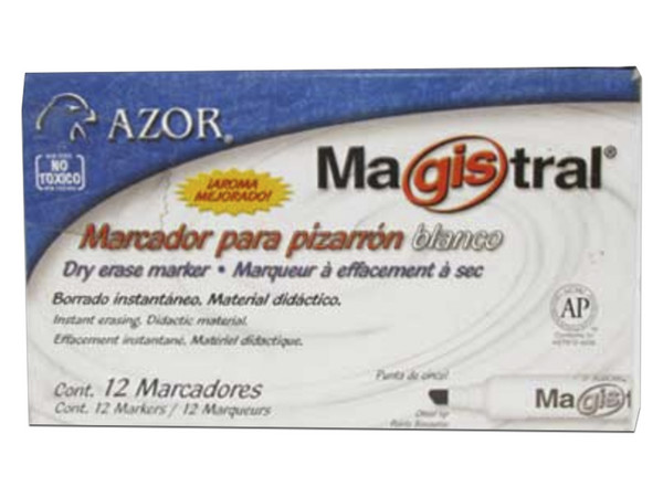 Marcador para pizarrón Azor Magistral 83406, color naranja. Paquete con 12 piezas.