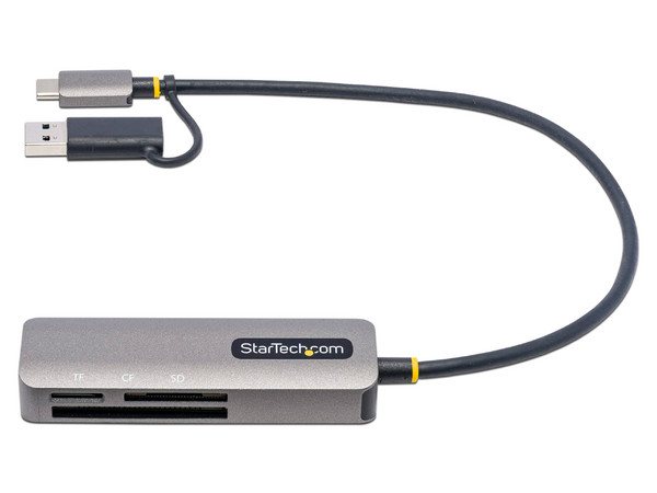 Lector de Tarjetas StarTech FCREADMICRO3V2, de USB-C/USB-A a Lector de tarjetas SD, MicroSD y CompactFlash. Color Gris.