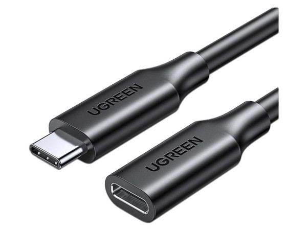 Cable Ugreen de USB-C Macho a USB-C Hembra, 1metro, Soporta hasta 100W para Carga Rápida. Color Negro. - imagen 2