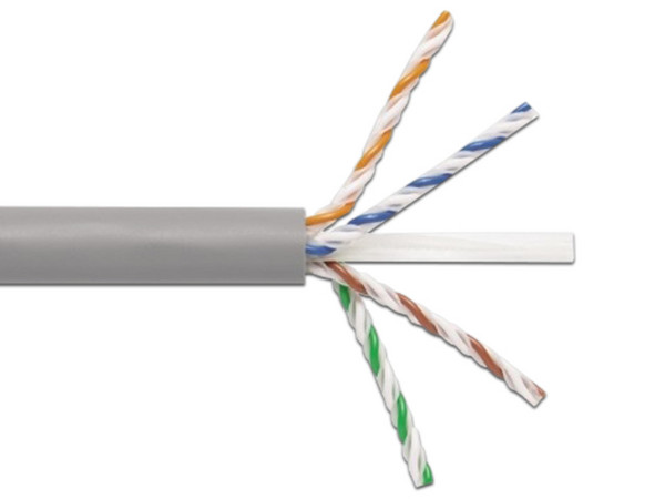 Bobina de Cable Panduit Cat6 (UTP) caja con 305 m, 24 AWG. Color Gris Claro.